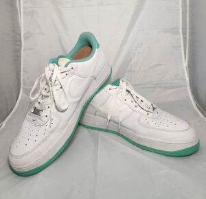 Men's Sz 13 Nike Air Force 1 '07 Sneakers w/ Aqua/Teal Accents